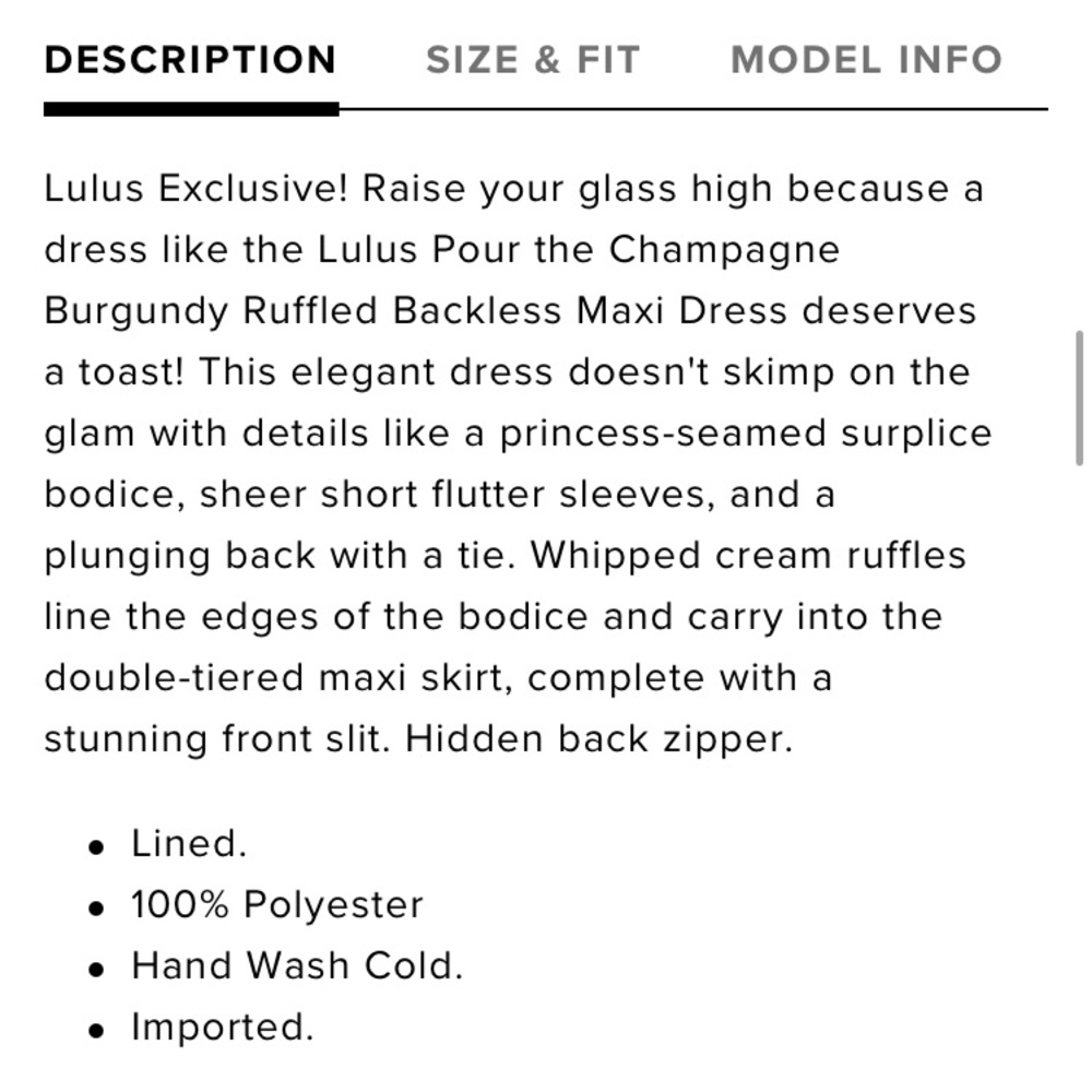 ❤️SOLD❤️Lulus Burgundy Dress - Picture 6 of 8